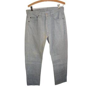 Vintage 1970s Grey Levi's Men's 100% Cotton Denim Jeans Button Fly 33W 32L Worn